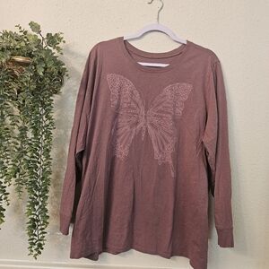 Torrid Pink Boxy Graphic Long Sleeve Tee